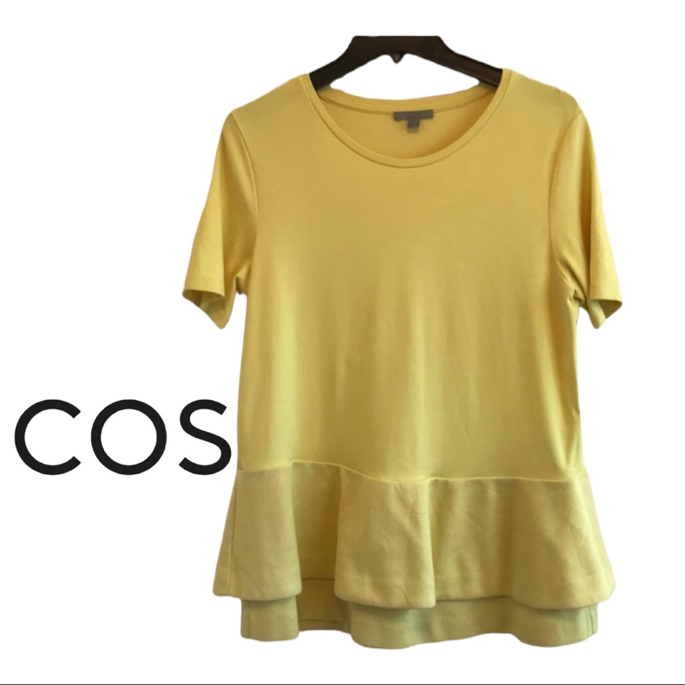 COS 4/$20 Yellow Scuba Peplum Top - Picture 2 of 8